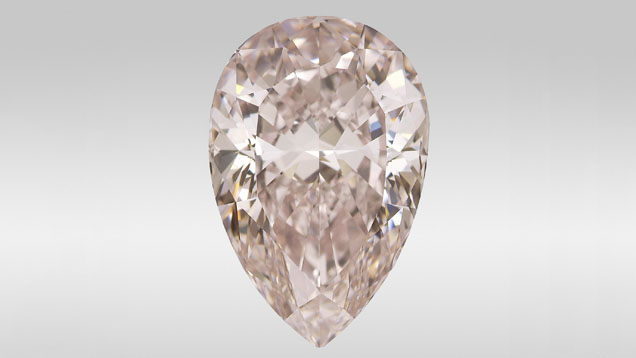 Fancy Pink Pear-Shaped Diamond with HPHT Color Enhancement