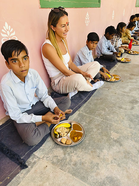 Figure 2. School meal distribution supported by Akshaya Patra in India. Courtesy of Shop LC.