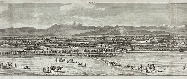 Figure 10. A panoramic view of Isfahan in the early 1700s by Cornelis de Bruijn (1652–1726/7), a Dutch artist and traveler. Courtesy of Wikimedia Commons.