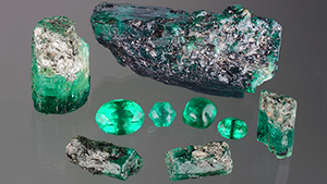 Suite of untreated Ethiopian emeralds Suite of untreated Ethiopian emeralds