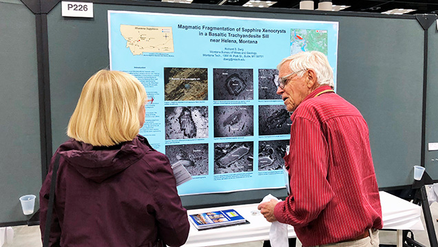 Richard Berg presents his poster on Montana sapphires
