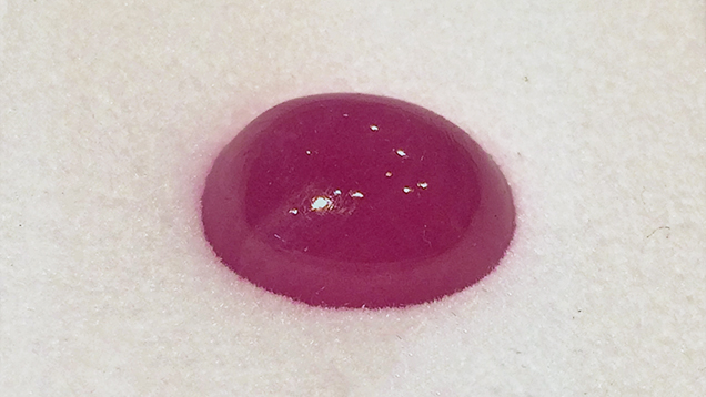 Ruby cabochon from Prilep, Macedonia.