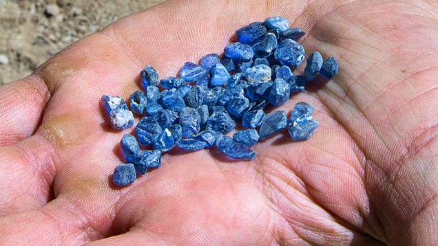Cornflower blue Montana sapphires from Yogo. Cornflower blue Montana sapphires from Yogo.