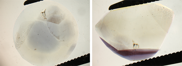 Color zoning in alexandrite when immersed in methylene iodide.