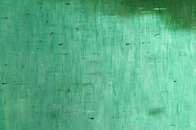 Green dye seen in evenly distributed concentrations. Green dye seen in evenly distributed concentrations.