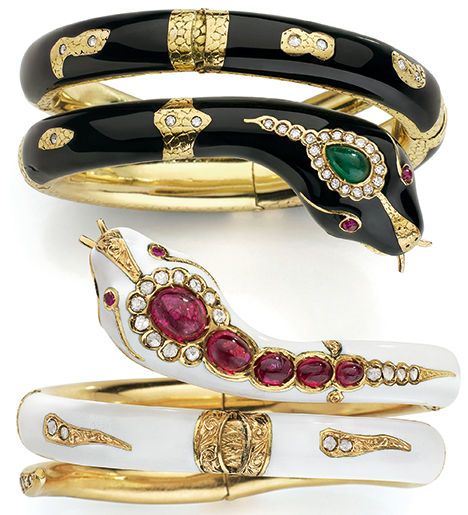 Serpent bracelets from Mellerio. Serpent bracelets from Mellerio.