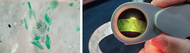 Flaky green inclusions visible in the bangle. Flaky green inclusions visible in the bangle.