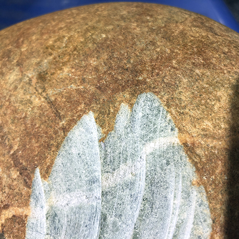 Testing of the additional exposed area on the rough stone confirmed marble. Testing of the additional exposed area on the rough stone confirmed marble.