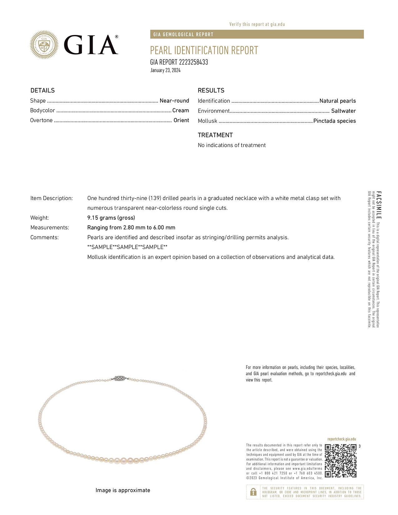 Pearl Identification Report