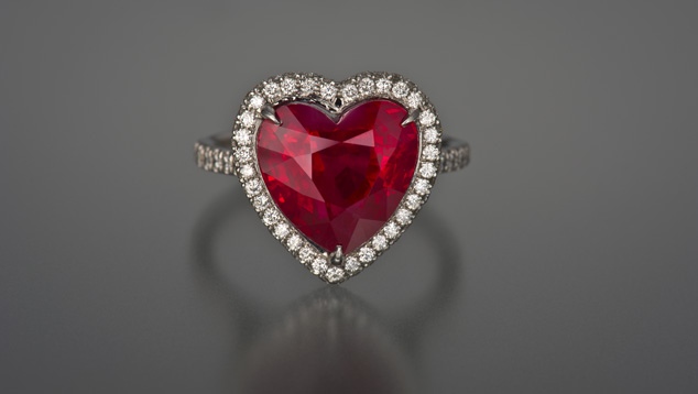 Heart Shaped Ruby Ring. Ruby is an incredibly durable gemstone if there are no treatment-related durability concerns. - Courtesy Jan Goodman Co.