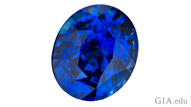 A blue oval sapphire A blue oval sapphire