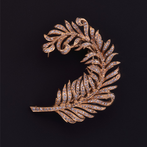 Vintage jewelry, such as this French 18K yellow gold and diamond feather brooch, circa 1860, should be handled delicately and can be cleaned with just water and a soft, lint-free cloth. Photo by David Behl, © Janet Mavec & GIA. Vintage jewelry, such as this French 18K yellow gold and diamond feather brooch, circa 1860, should be handled delicately and can be cleaned with just water and a soft, lint-free cloth. Photo by David Behl, © Janet Mavec & GIA.