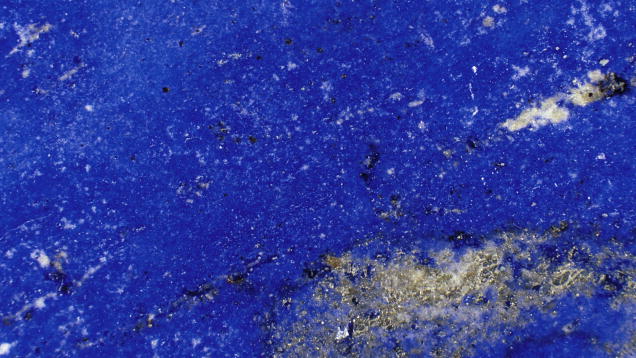 Lapis Lazuli. The golden, metallic-looking spots in lapis are pyrite. - Robert Weldon, courtesy Gary Bowersox