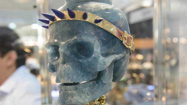 Aquamarine Carving. Carvings are popular for translucent to opaque aquamarine. - Courtesy Neoart Peru