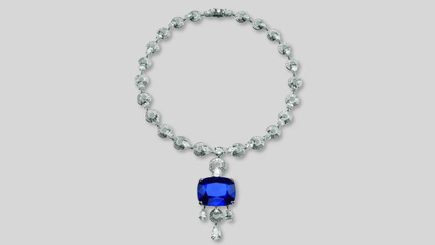Sapphire Necklace. Most people who think of sapphire picture the color blue. - Courtesy Bulgari