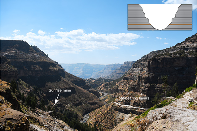 Valley site of an Ethiopian opal deposit