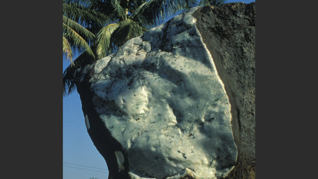 Rough Jadeite Jade. Rough jadeite jade often takes the form of boulders. This one from Myanmar weighs 23 metric tons.