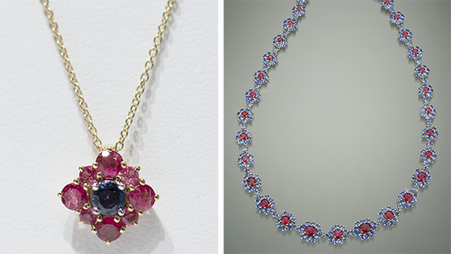 Red beryl pendant and necklace Red beryl pendant and necklace