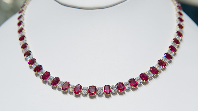 Red beryl matched suite necklace Red beryl matched suite necklace