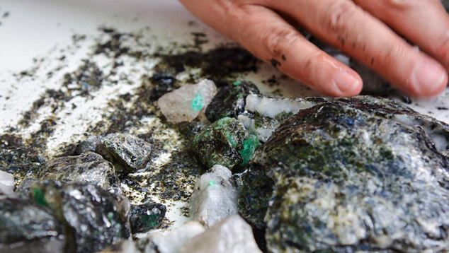 Emerald in Ore, Montebello mine, Brazil
