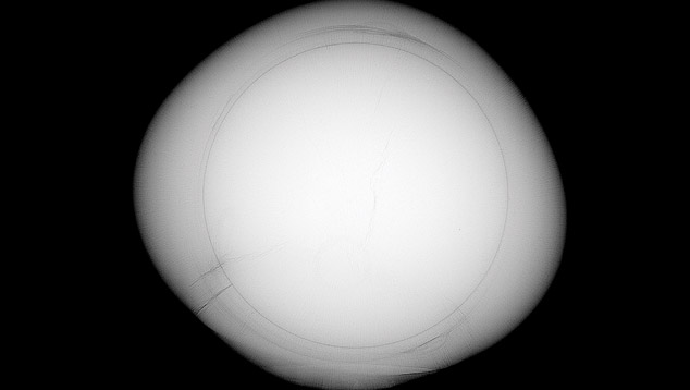 Microradiograph of beaded cultured pearl Microradiograph of beaded cultured pearl