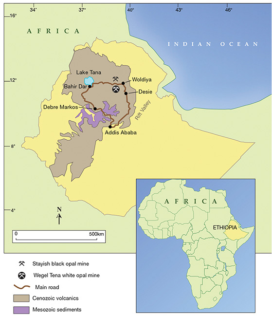Map of Stayish black opal mine, Ethiopia Map of Stayish black opal mine, Ethiopia