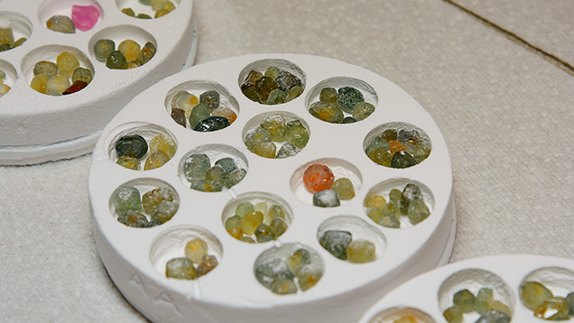 Sapphires in crucibles Sapphires in crucibles