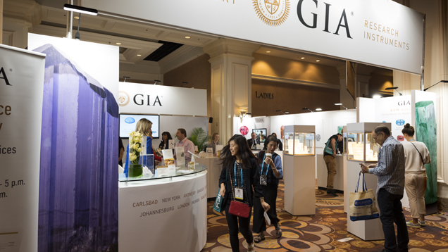 Visit GIA booth L99 for in-booth presentations, new product demos, a miniature orchestra of gems and a synthetic diamond display. Drop off your colored stones at the GIA Show Service Laboratory in Palm G Level 3, open a day before the show starts. Visit GIA booth L99 for in-booth presentations, new product demos, a miniature orchestra of gems and a synthetic diamond display. Drop off your colored stones at the GIA Show Service Laboratory in Palm G Level 3, open a day before the show starts.