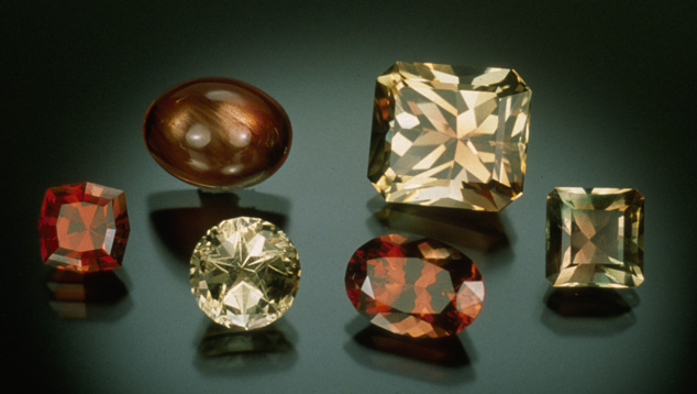 These fine-quality gems display some of the sunstone colors found in the Plush, Oregon, mining area. – Jeff Scovil, courtesy Jeff Scovil These fine-quality gems display some of the sunstone colors found in the Plush, Oregon, mining area. – Jeff Scovil, courtesy Jeff Scovil