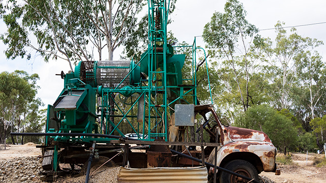 Washing plant above an underground sapphire mine Washing plant above an underground sapphire mine