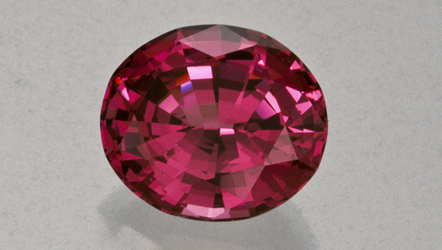 8.72 Carat Pyrope-almandine Garnet. Rhodolite is the purplish variety of pyrope-almandine garnet. It can be spectacular, like this 8.72-carat gem.