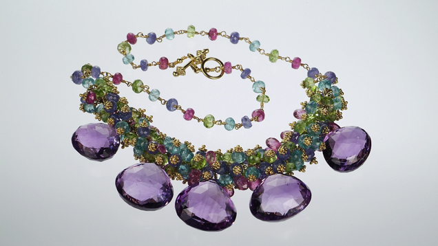 Birthstones exhibit amethyst necklace Birthstones exhibit amethyst necklace