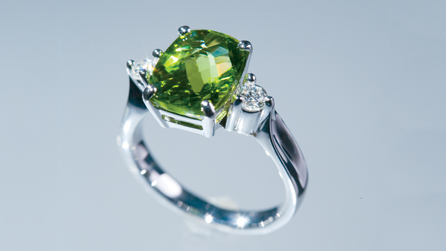 Checkerboard-cut Peridot Checkerboard-cut Peridot