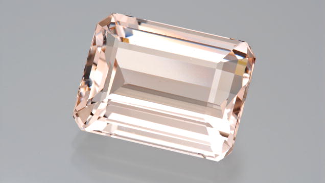 Morganite. Light-toned and peach-colored would be an easy way to describe this pastel orange-pink morganite. - Robert Weldon