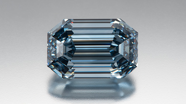 The type IIb 15.10 ct De Beers Cullinan Blue diamond, graded by GIA. The type IIb 15.10 ct De Beers Cullinan Blue diamond, graded by GIA.