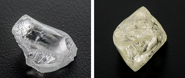 F15-Shor-figB4-Comp_190889-636x268.jpg. Irregularly shaped and octahedral rough diamonds