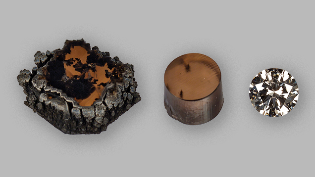 As-grown, laser-cut, and heat-treated CVD synthetic diamonds As-grown, laser-cut, and heat-treated CVD synthetic diamonds