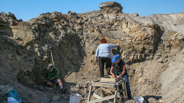 The pit is worked the old-fashioned way. In this image, fee-paying diggers are using screens and shovels to mine the basalt. They only pay for the material they want to keep. - Duncan Pay The pit is worked the old-fashioned way. In this image, fee-paying diggers are using screens and shovels to mine the basalt. They only pay for the material they want to keep. - Duncan Pay
