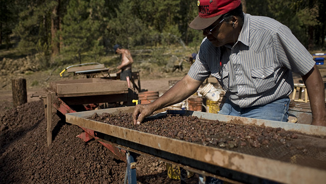 The Ponderosa partners with the local tribal outreach program to use Native American pickers. - © 2009, Jeff Jessing, Nature Revealed Photography; courtesy Desert Sun Mining Group The Ponderosa partners with the local tribal outreach program to use Native American pickers. - © 2009, Jeff Jessing, Nature Revealed Photography; courtesy Desert Sun Mining Group