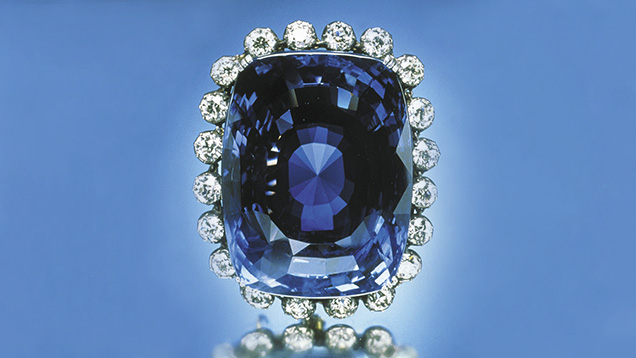 Figure 5. The 423 ct Logan sapphire is one of many famous stones from Sri Lanka. Photo by Chip Clark; courtesy of the Smithsonian Institution. Figure 5. The 423 ct Logan sapphire is one of many famous stones from Sri Lanka. Photo by Chip Clark; courtesy of the Smithsonian Institution.