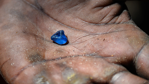 Blue sapphire rough from Ngapa, near Tunduru, Tanzania Blue sapphire rough from Ngapa, near Tunduru, Tanzania