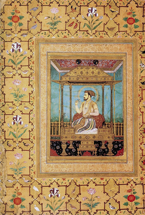 Painting of Shah Jahan on the Peacock Throne