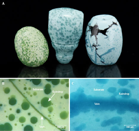 Examples of “raindrop” turquoise from Hubei Province Examples of “raindrop” turquoise from Hubei Province