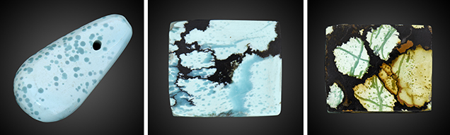 “Raindrop” Turquoise Specimens from This Study “Raindrop” Turquoise Specimens from This Study