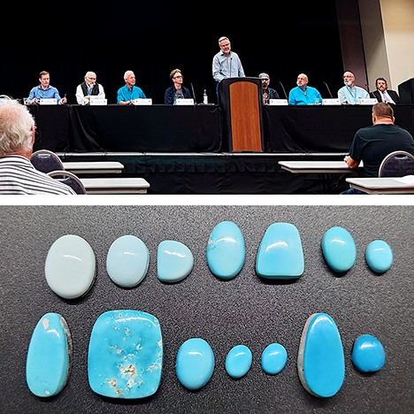 Master stones for Joe Dan Lowry’s proposed turquoise grading system.