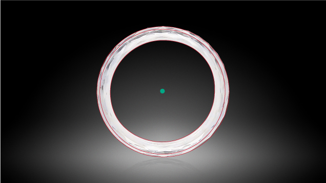 Figure 2. OpenCV software was used to draw perfect circles from the center of the ring, marked by a green dot. Photo by Towfiq Ahmed. Figure 2. OpenCV software was used to draw perfect circles from the center of the ring, marked by a green dot. Photo by Towfiq Ahmed.