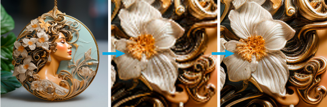 Figure 12. Images from Midjourney 5.2, before and after upscaling. Figure 12. Images from Midjourney 5.2, before and after upscaling.