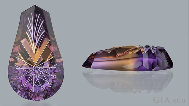 Ametrine Top and Side View Cut Ametrine Top and Side View Cut