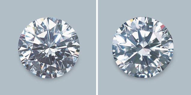 Diamonds. Figure B-1. These diamonds are, in general, viewed positively by experienced members of the diamond trade, due to the overall balance of their patterns and the lack of any negative pattern- related traits. Photos by A. Gilbertson and B. Green.