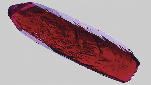 73.69-mm-long Synthetic Ruby Crystal 73.69-mm-long Synthetic Ruby Crystal